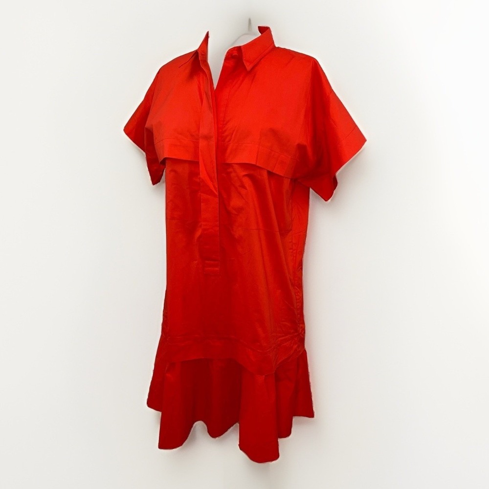 Hunter Bell Tuckernuck Addison Dress Sz M Cherry Red Orange Mini Preppy - Picture 7 of 16